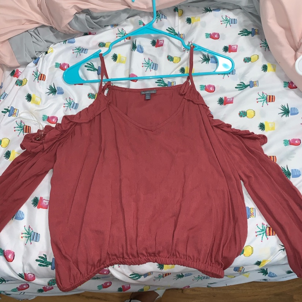 Long sleeve off the shoulder top